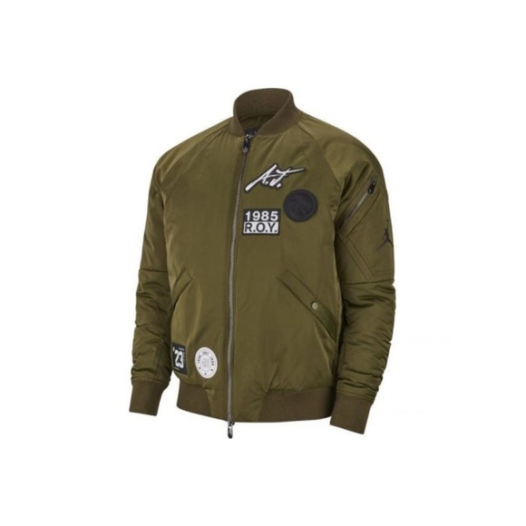 Air Jordan GOAT J-1 Bomber Jacket Olive Small - Picture 2 of 8